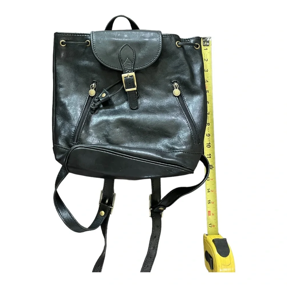 LEATHER ITALY Florence Large Black Backpack Bag
